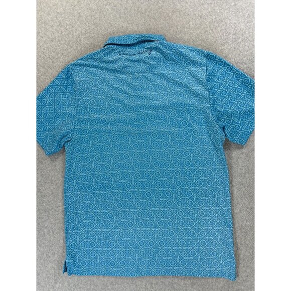 William Murray Geometric Design Short Sleeve Golf Polo Shirt (Men's Medium) Blue - Picture 11 of 11